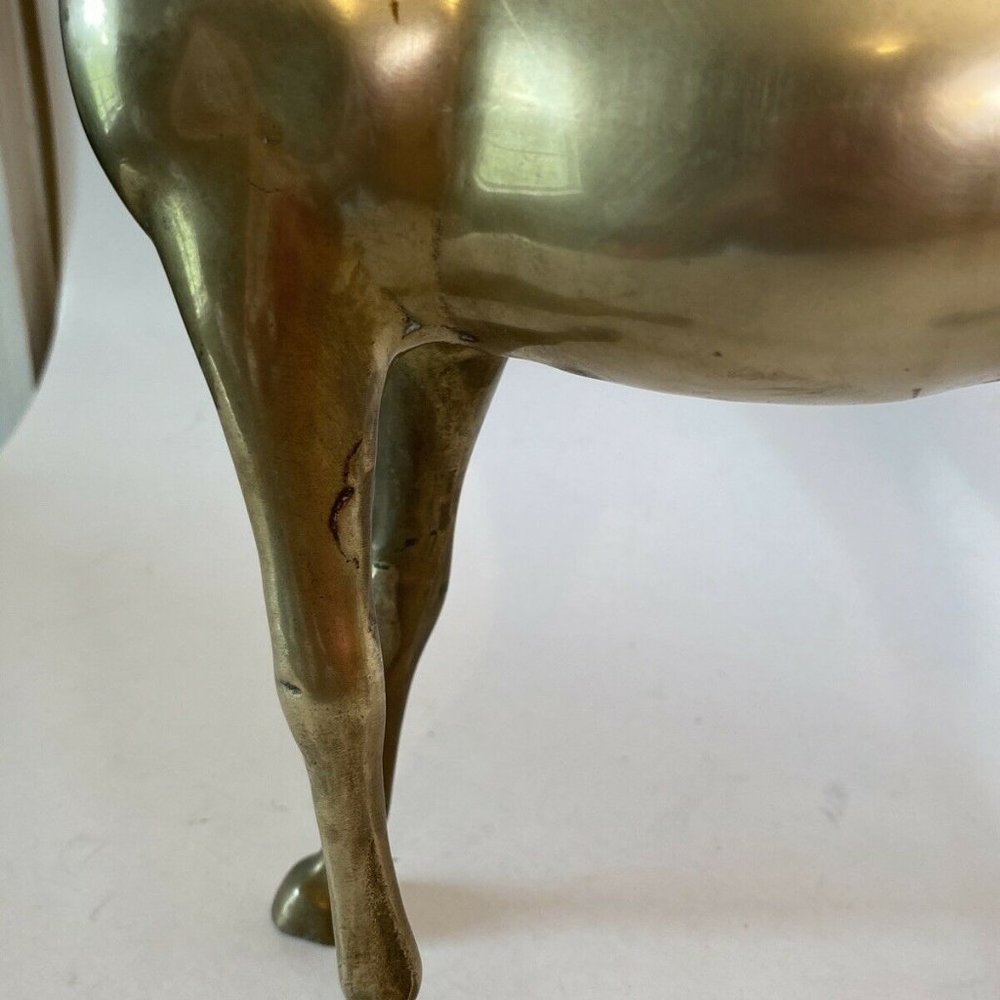 Vintage Large Brass Longneck(?) Horse 13.5 Inches - Picture 2 of 9